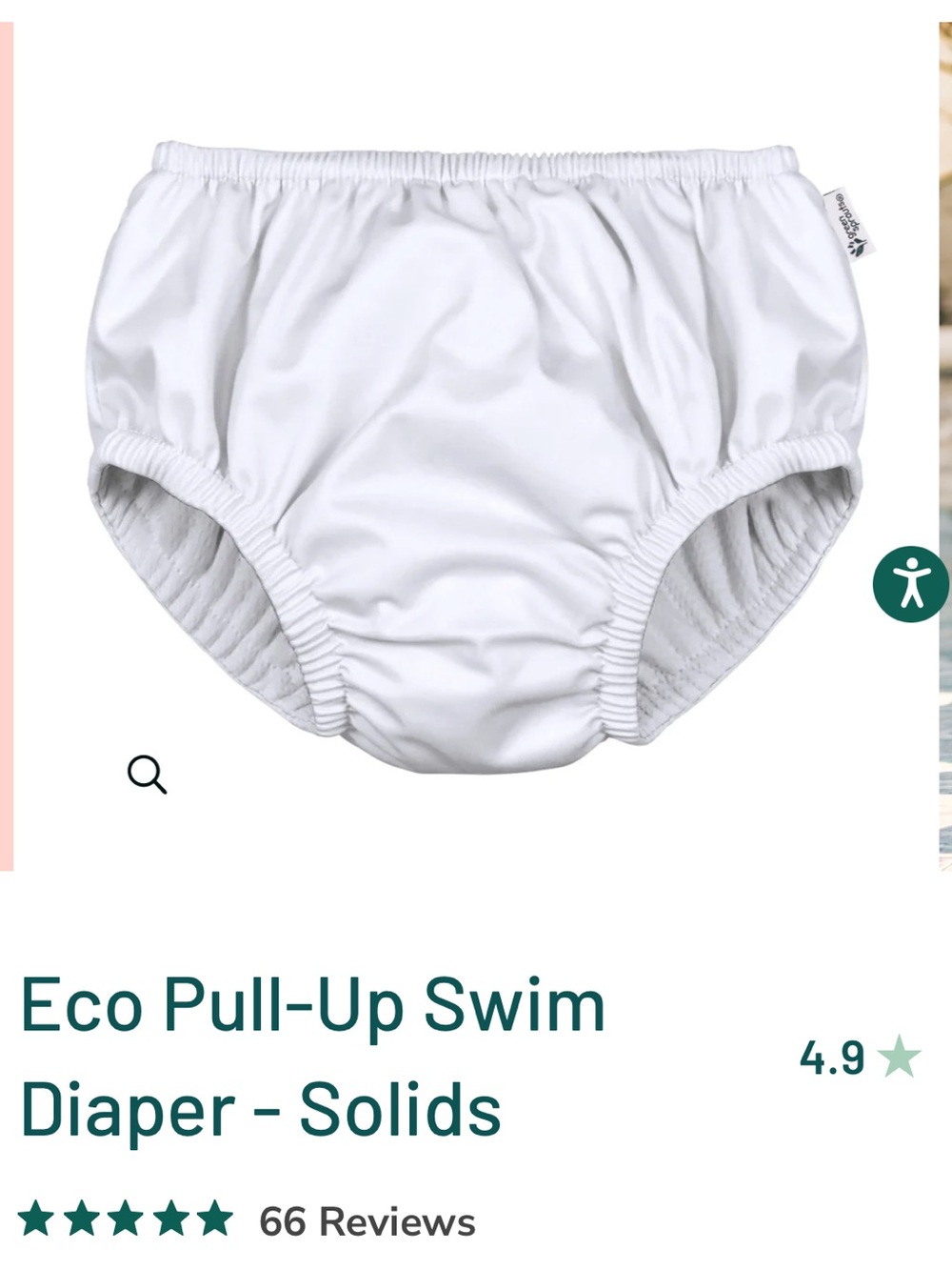 NWT Green Sprouts Reusable Eco Swim Diaper